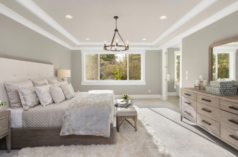 Acropolis custom floor plan transitional primary suite