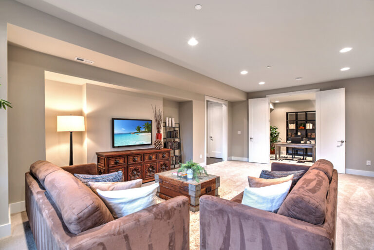 Amsterdam custom floor plan recreation room and office