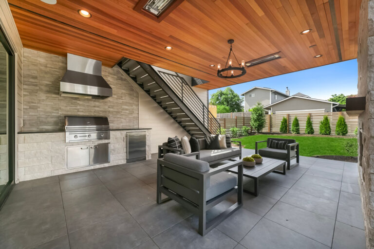Arabella custom floor plan covered patio w/ bbq station