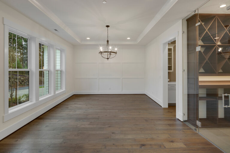 Barbaro custom floor plan dining room with wine vault