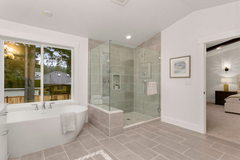 Belmont custom floor plan primary suite bath walk in shower