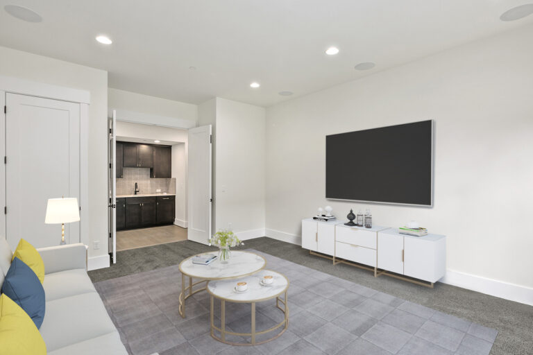 Birch custom floor plan media room