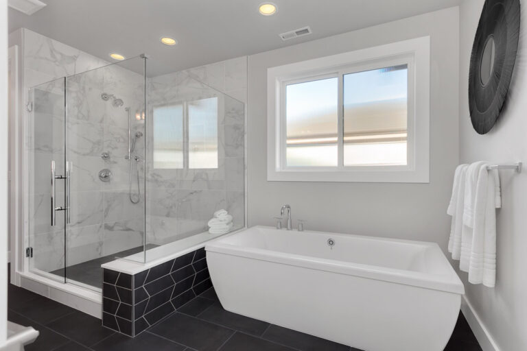 Bordeaux custom floor plan primary suite bath tub and shower