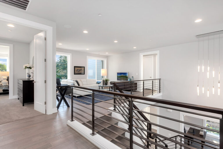 Bordeaux custom floor plan upstairs hallway and loft