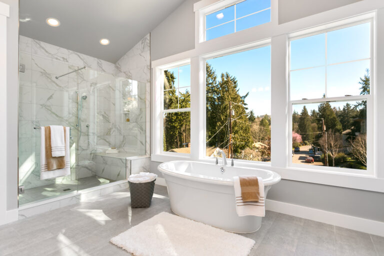 Capri custom floor plan primary suite bath shower and tub