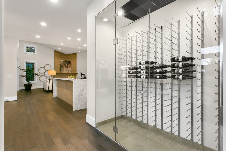 Copenhagen custom floor plan wine vault in foyer