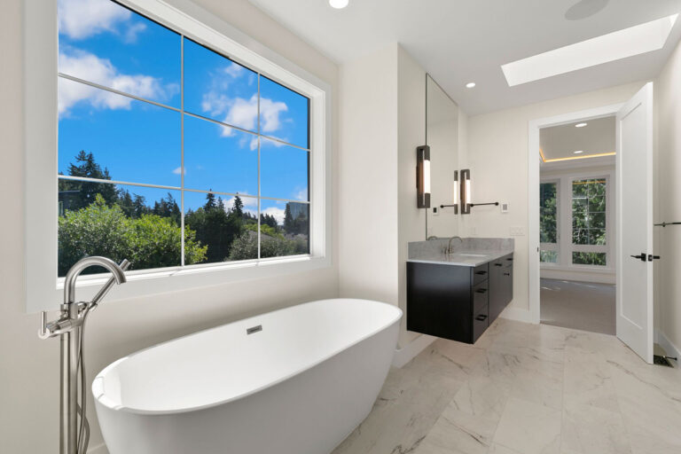 Bellevue 01 custom home primary suite bath