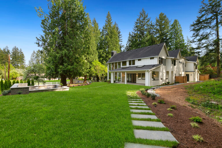 Bellevue 08 custom home rear exterior