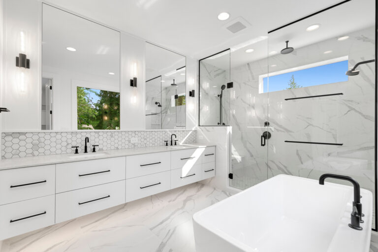 Bellevue 10 custom home primary suite bath