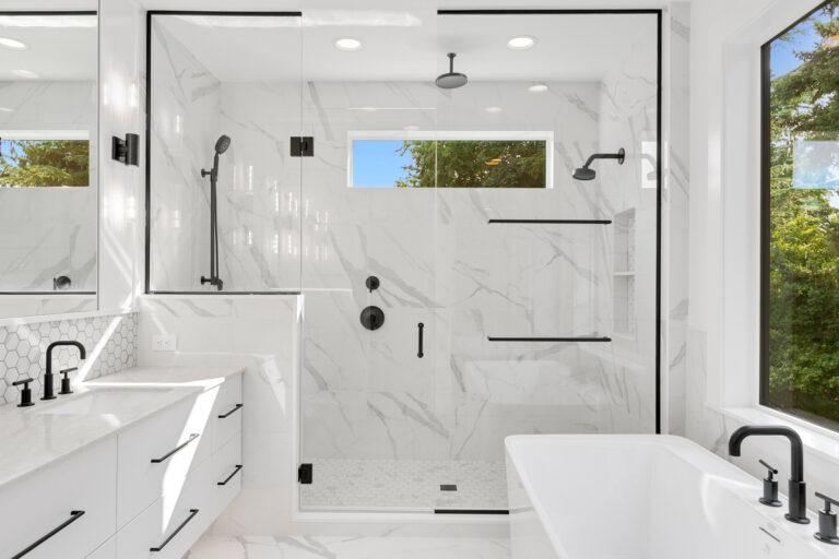 Bellevue 10 custom home primary suite bath
