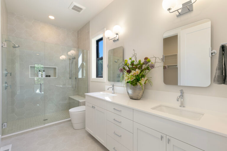Delaney custom floor plan main floor guest suite bath