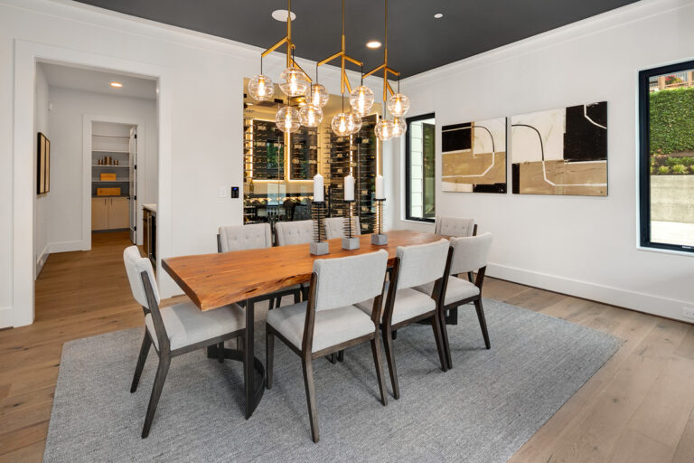 Delhi custom floor plan dinging and wine room