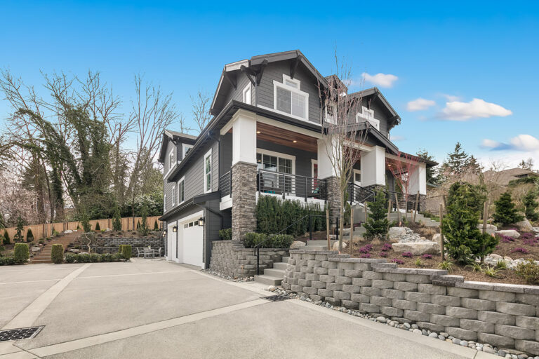 Florence custom floor plan side garage exterior
