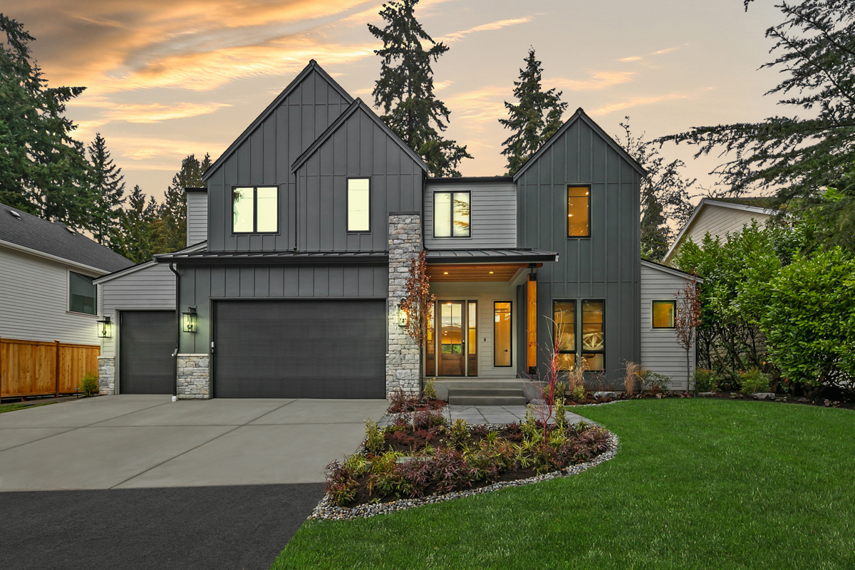 Kelso custom floor plan modern farmhouse front exterior