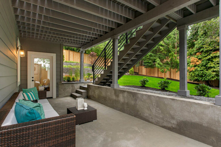 London custom floor plan basement patio