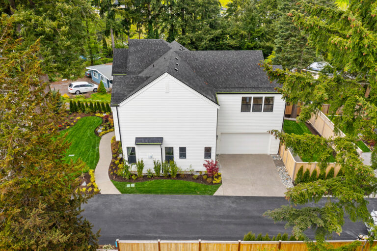 Meadow custom floor plan side garage exterior