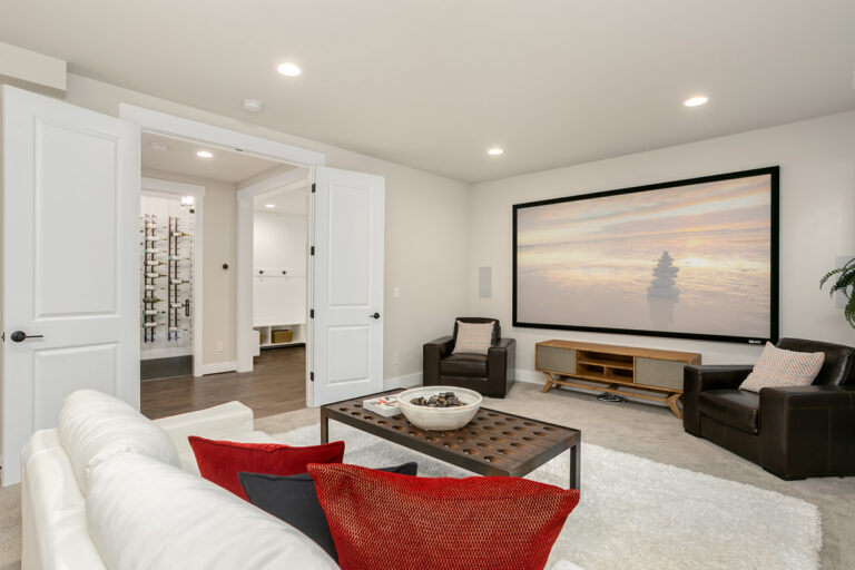 Monza custom floor plan media room
