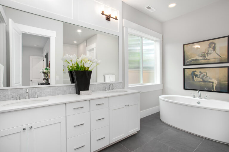 Parthenon custom floor plan craftsman guest suite bath