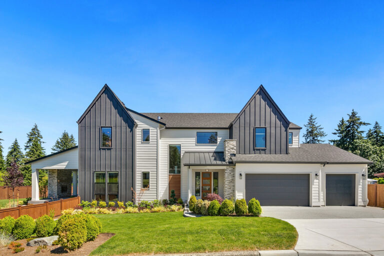 Ravenswood custom floor plan modern farmhouse front exterior