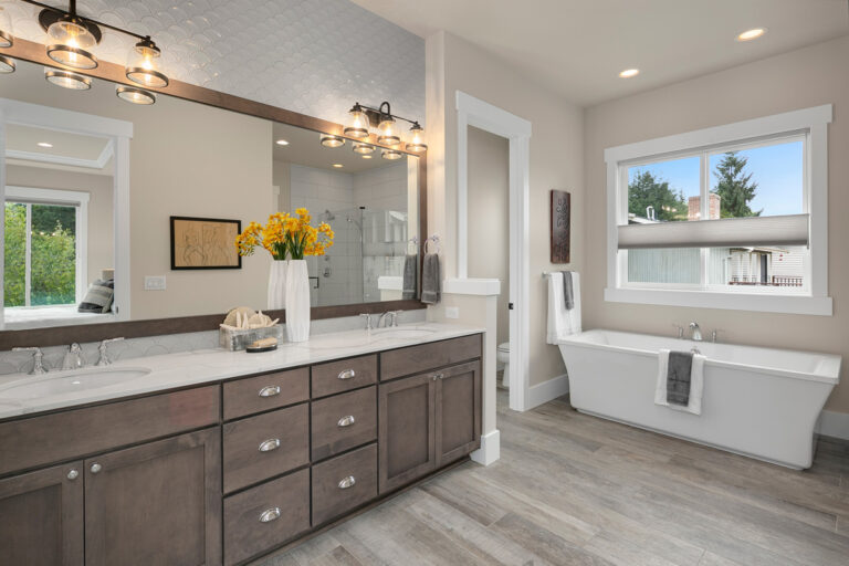 Santa Barbara custom floor plan primary suite bath