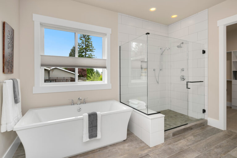 Santa Barbara custom floor plan primary suite bath