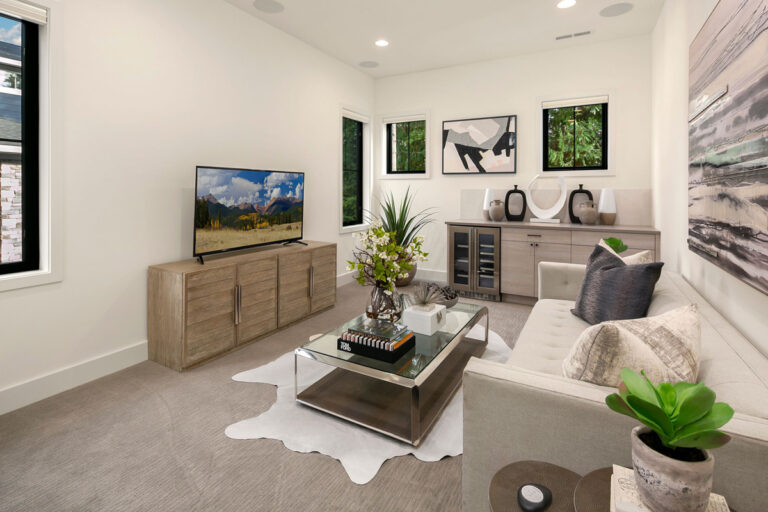 Saratoga custom floor plan media room