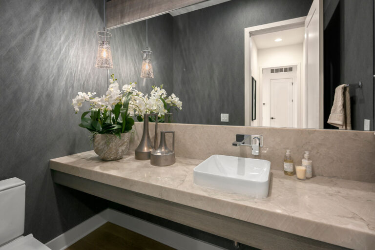 Saratoga custom floor plan powder room