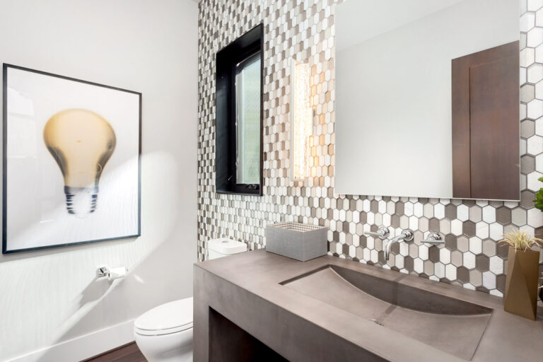 Stockholm custom floor plan powder room