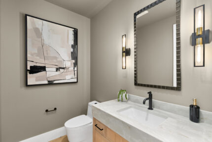 Santa Clara custom floor plan main floor powder room