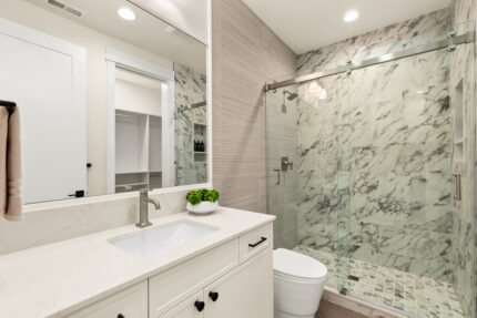 Santa Clara custom floor plan guest suite bath