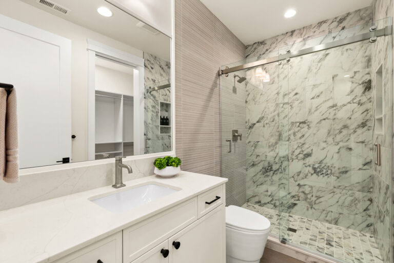 Santa Clara custom floor plan guest suite bath